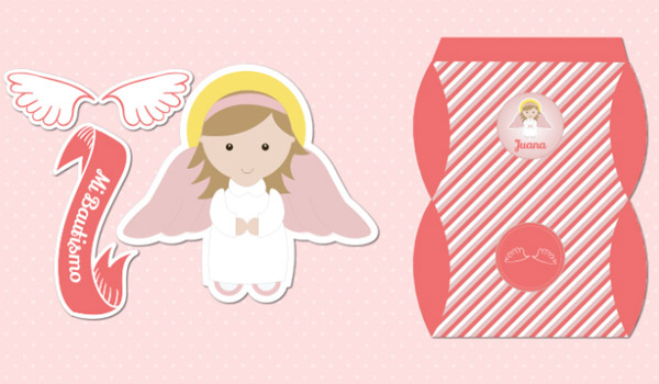 kit imprimible angelita bautismo